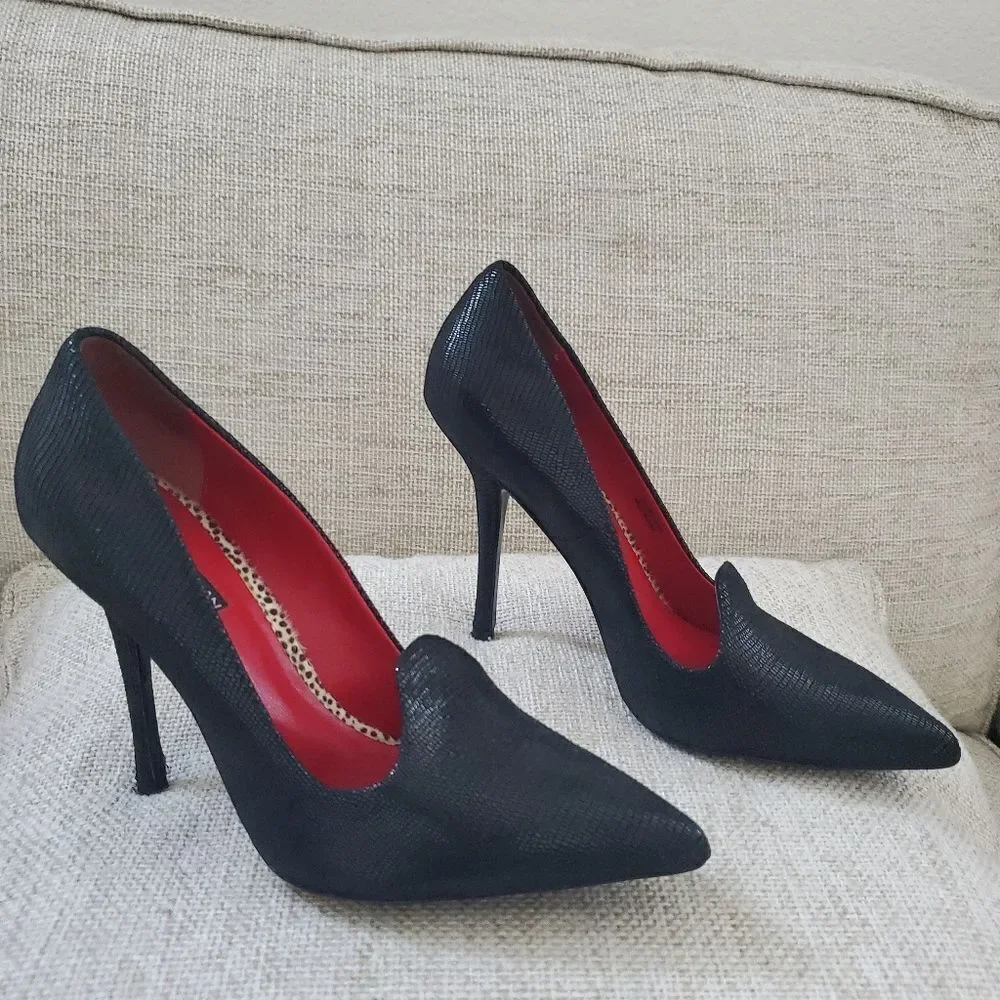 Charles Jourdan Paris Shoes Heels Black Suede Sz 8.5